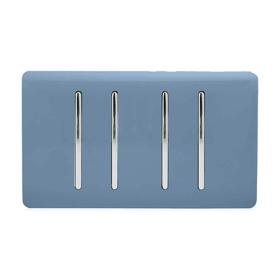 ART-SS44SK  4 Gang 2 Way 10 Amp Rocker Twin Plate Sky